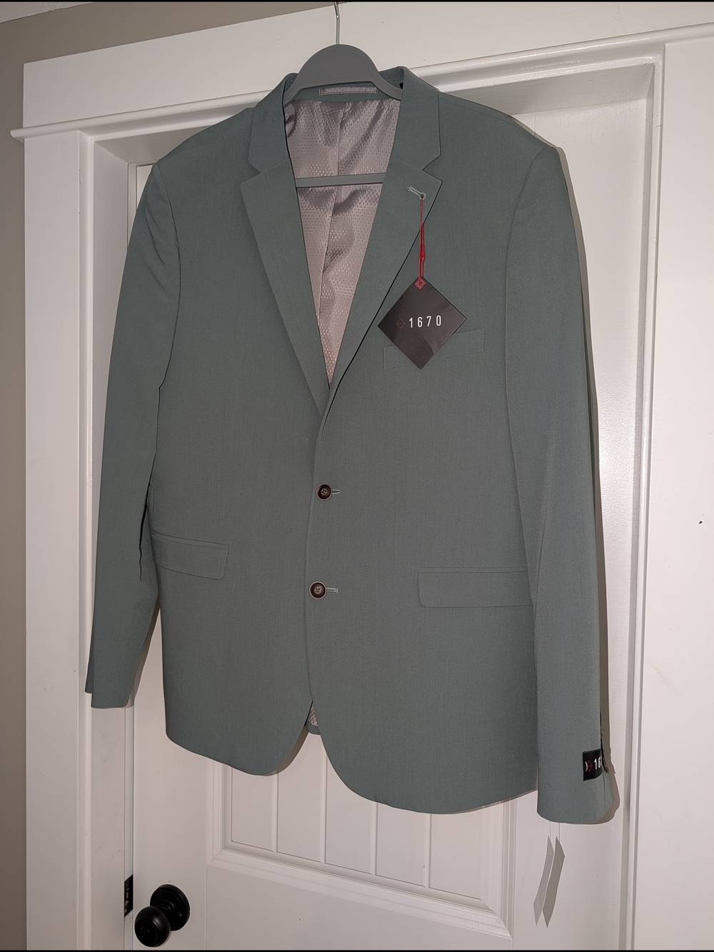 Unisex Two-Button Sage Green Blazer -